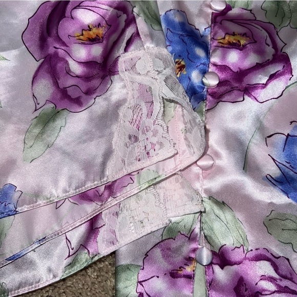 Valerie Stevens Two Piece Floral Cami Sleep Set Lingerie Size Medium - Picture 7 of 14